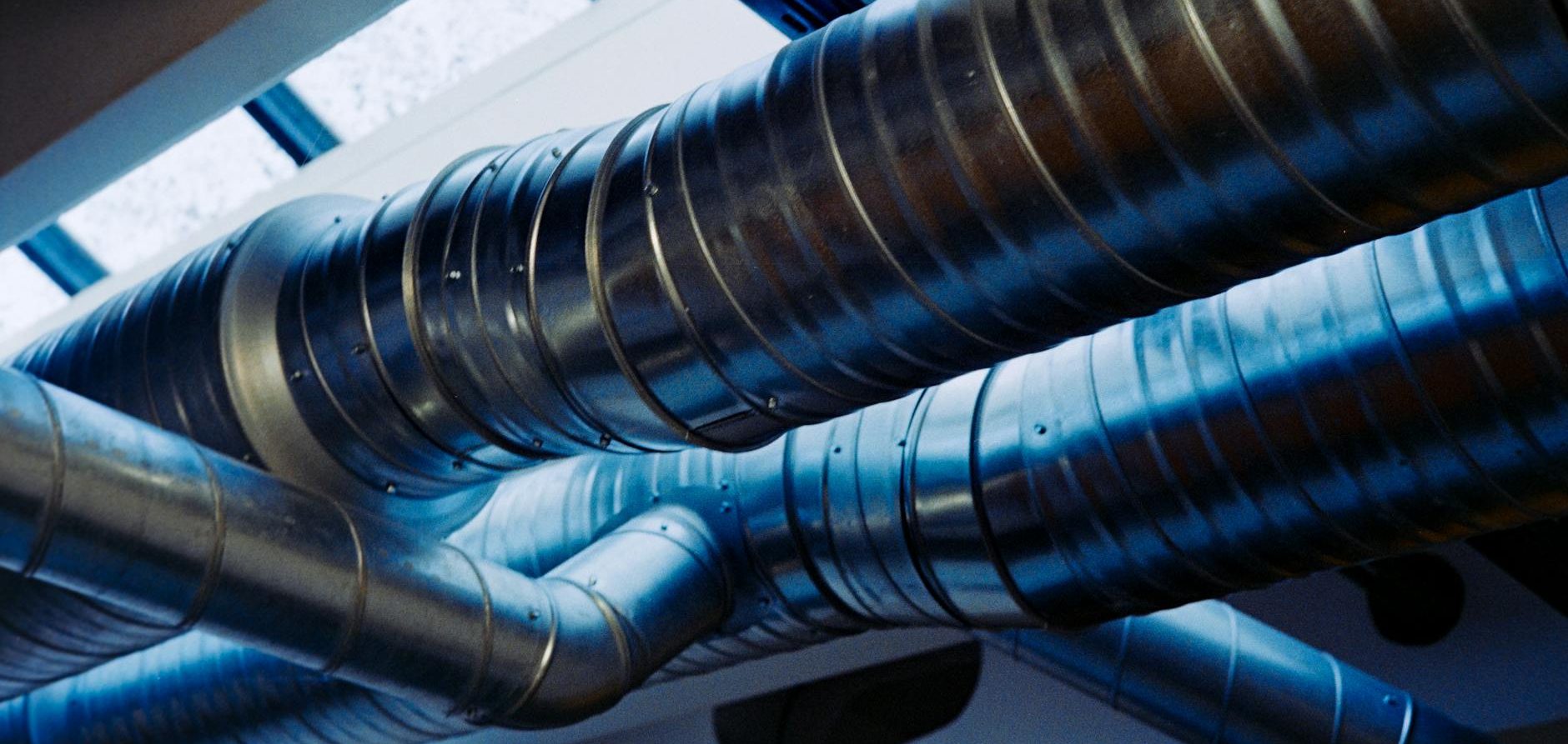 modern industrial ventilation system close up