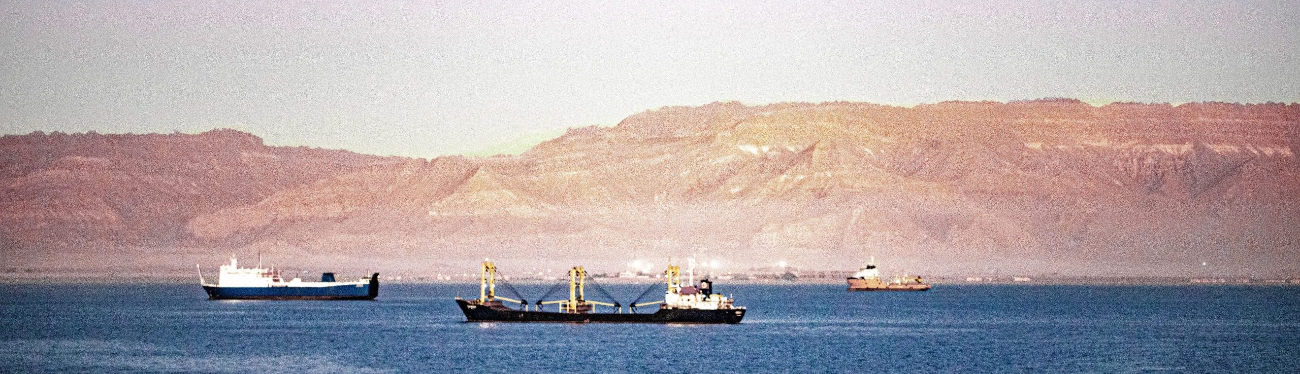 Cargo ships in the Strait of Hormuz
